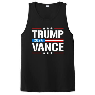 Trump Vance 2024 Vote Trump Retro Vintage Usa Flag Style PosiCharge Competitor Tank