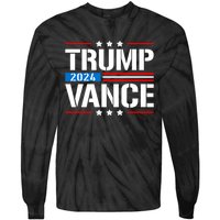 Trump Vance 2024 Vote Trump Retro Vintage Usa Flag Style Tie-Dye Long Sleeve Shirt