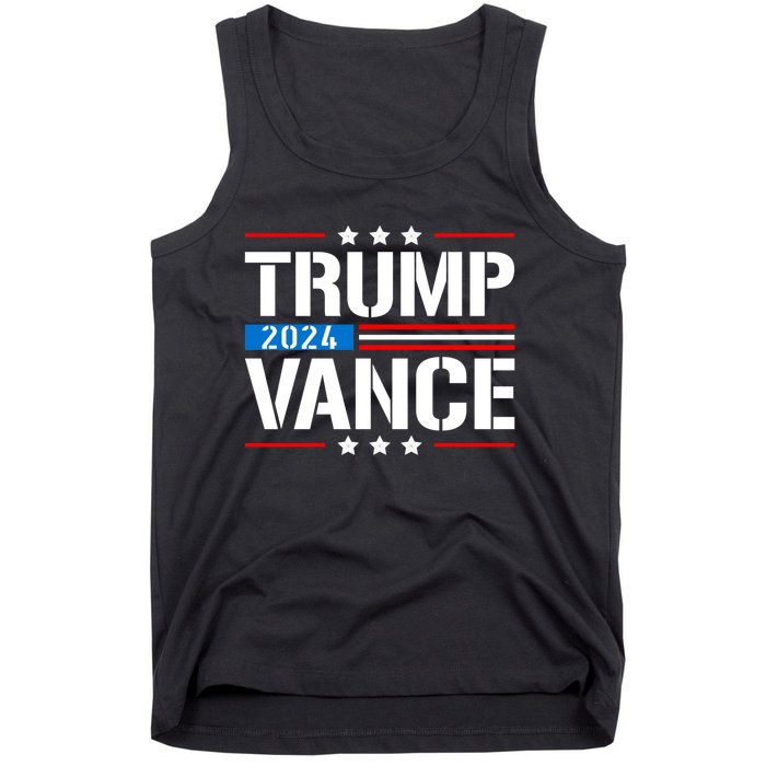 Trump Vance 2024 Vote Trump Retro Vintage Usa Flag Style Tank Top