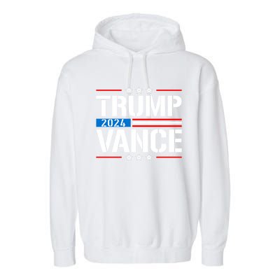 Trump Vance 2024 Vote Trump Retro Vintage Usa Flag Style Garment-Dyed Fleece Hoodie