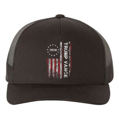 Trump Vance 2024 Usa Flag Patriotic Clothing Yupoong Adult 5-Panel Trucker Hat