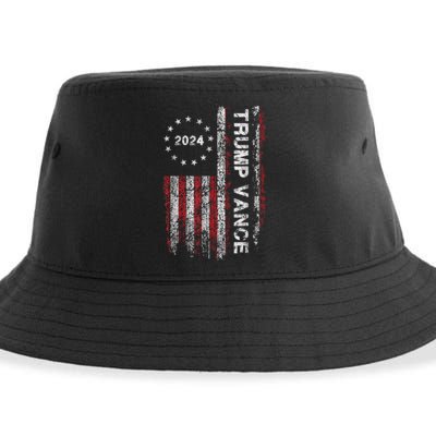 Trump Vance 2024 Usa Flag Patriotic Clothing Sustainable Bucket Hat