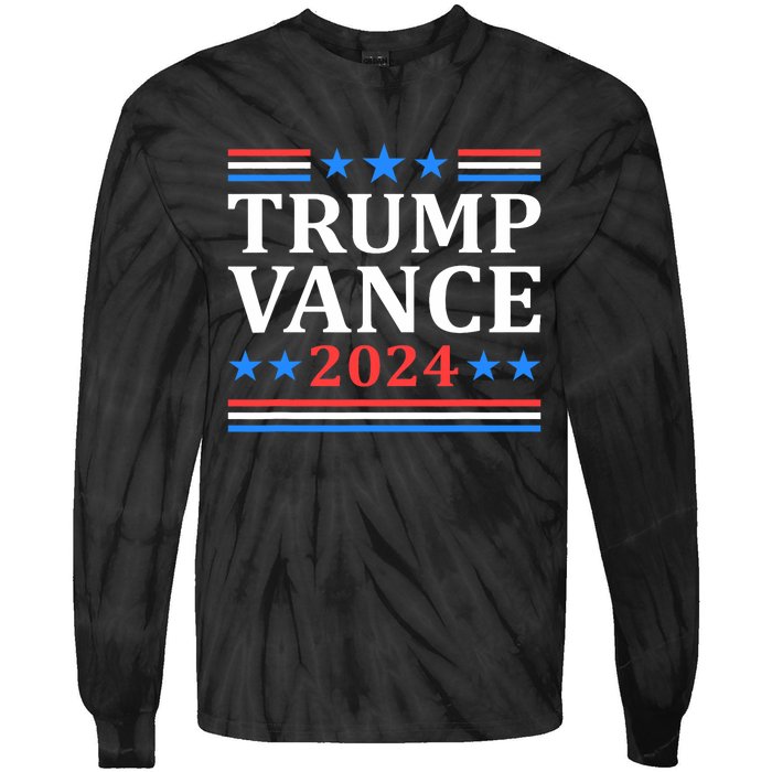 Trump Vance 2024 For President Vp Usa Election Patriotic Tie-Dye Long Sleeve Shirt