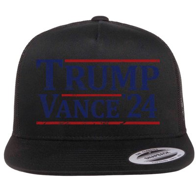 Trump Vance 24 Vintage 2024 Flat Bill Trucker Hat