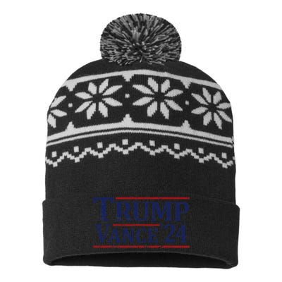 Trump Vance 24 Vintage 2024 USA-Made Snowflake Beanie