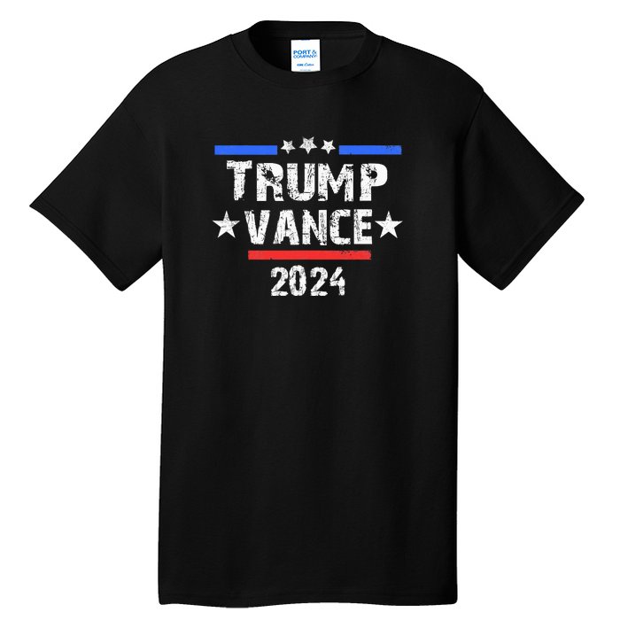 Trump Vance 2024 Us Flag Vintage Tall T-Shirt