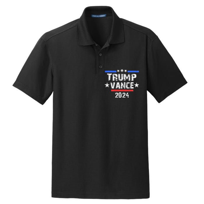 Trump Vance 2024 Us Flag Vintage Dry Zone Grid Polo