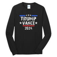 Trump Vance 2024 Us Flag Vintage Tall Long Sleeve T-Shirt