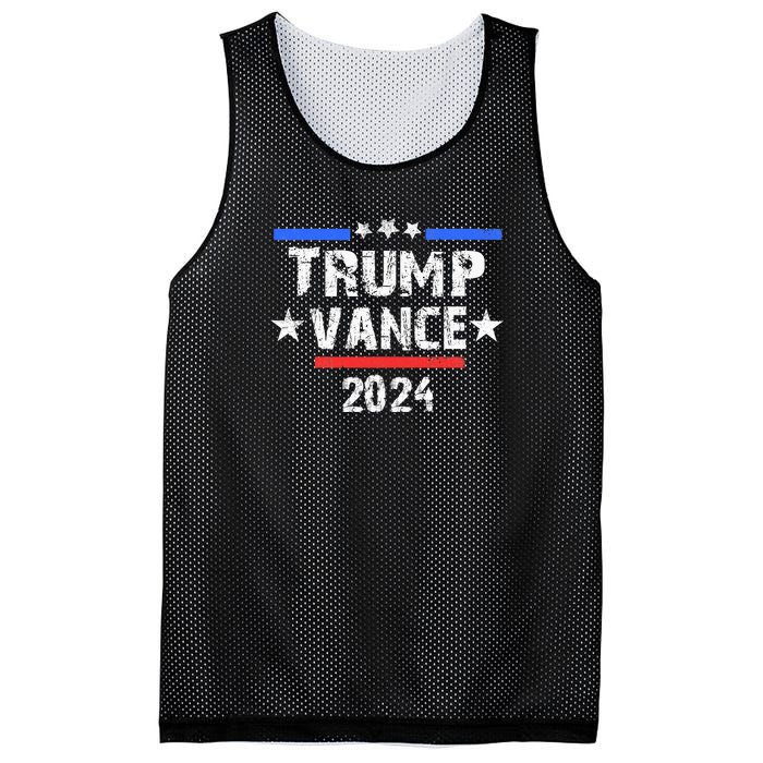 Trump Vance 2024 Us Flag Vintage Mesh Reversible Basketball Jersey Tank