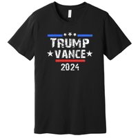 Trump Vance 2024 Us Flag Vintage Premium T-Shirt