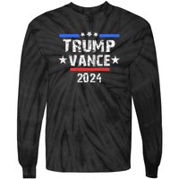 Trump Vance 2024 Us Flag Vintage Tie-Dye Long Sleeve Shirt