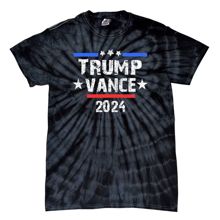 Trump Vance 2024 Us Flag Vintage Tie-Dye T-Shirt