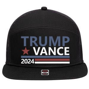 Trump Vance 2024 For President Vp Usa Election Patriotic 7 Panel Mesh Trucker Snapback Hat