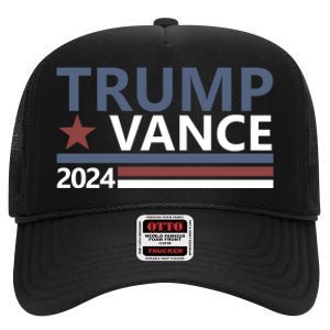 Trump Vance 2024 For President Vp Usa Election Patriotic High Crown Mesh Back Trucker Hat