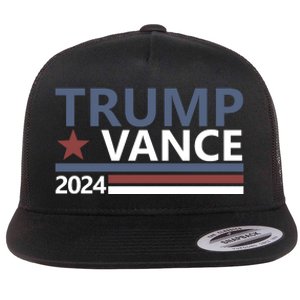 Trump Vance 2024 For President Vp Usa Election Patriotic Flat Bill Trucker Hat