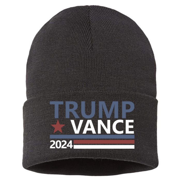 Trump Vance 2024 For President Vp Usa Election Patriotic Sustainable Knit Beanie