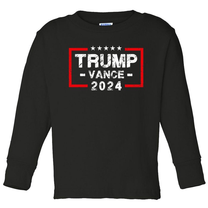 Trump Vance 2024 Us Flag Election President 2024 Toddler Long Sleeve Shirt