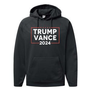 Trump Vance 2024 Retro Stripe Trump Jd Vance Performance Fleece Hoodie