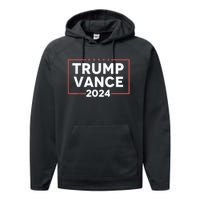 Trump Vance 2024 Retro Stripe Trump Jd Vance Performance Fleece Hoodie