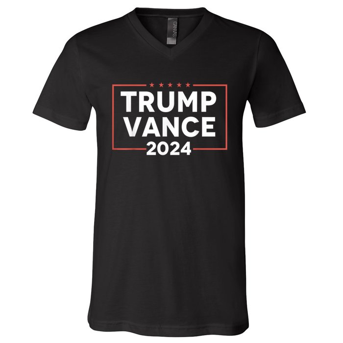 Trump Vance 2024 Retro Stripe Trump Jd Vance V-Neck T-Shirt