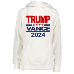 Trump Vance 2024 Retro Stripe Trump Jd Vance Womens Funnel Neck Pullover Hood