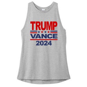 Trump Vance 2024 Retro Stripe Trump Jd Vance Ladies PosiCharge Tri-Blend Wicking Tank