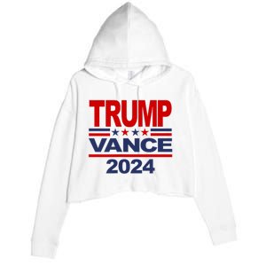 Trump Vance 2024 Retro Stripe Trump Jd Vance Crop Fleece Hoodie