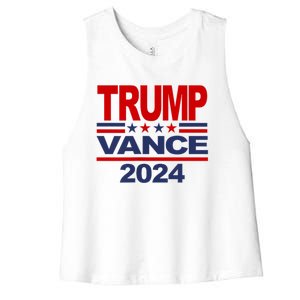 Trump Vance 2024 Retro Stripe Trump Jd Vance Women's Racerback Cropped Tank