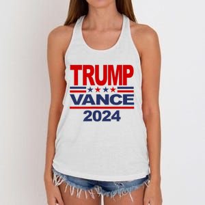 Trump Vance 2024 Retro Stripe Trump Jd Vance Women's Knotted Racerback Tank