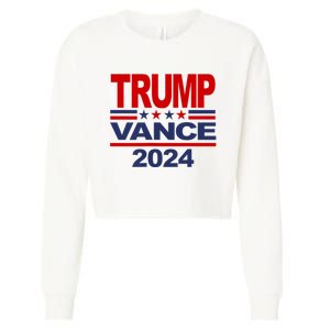 Trump Vance 2024 Retro Stripe Trump Jd Vance Cropped Pullover Crew