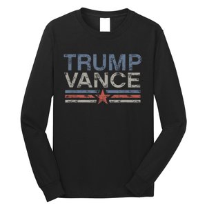 Trump Vance 2024 Retro Stripe Trump Jd Vance Long Sleeve Shirt