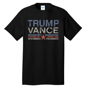 Trump Vance 2024 Retro Stripe Trump Jd Vance Tall T-Shirt