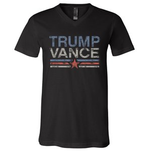 Trump Vance 2024 Retro Stripe Trump Jd Vance V-Neck T-Shirt