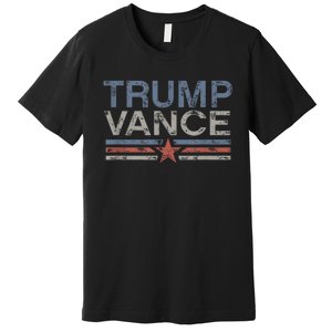 Trump Vance 2024 Retro Stripe Trump Jd Vance Premium T-Shirt