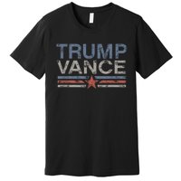 Trump Vance 2024 Retro Stripe Trump Jd Vance Premium T-Shirt