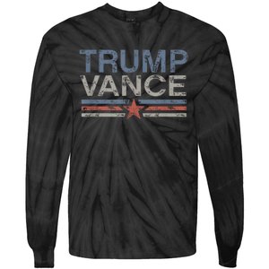 Trump Vance 2024 Retro Stripe Trump Jd Vance Tie-Dye Long Sleeve Shirt