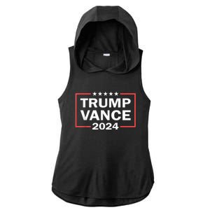 Trump Vance 2024 Retro Stripe Trump Jd Vance Ladies PosiCharge Tri-Blend Wicking Draft Hoodie Tank