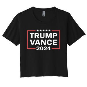 Trump Vance 2024 Retro Stripe Trump Jd Vance Women's Crop Top Tee