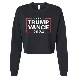 Trump Vance 2024 Retro Stripe Trump Jd Vance Cropped Pullover Crew