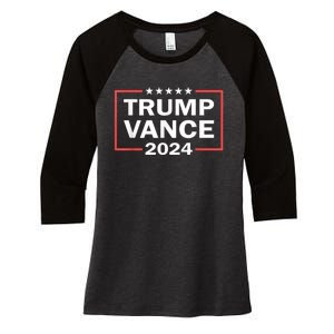 Trump Vance 2024 Retro Stripe Trump Jd Vance Women's Tri-Blend 3/4-Sleeve Raglan Shirt