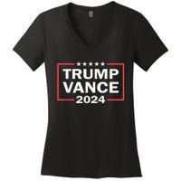 Trump Vance 2024 Retro Stripe Trump Jd Vance Women's V-Neck T-Shirt