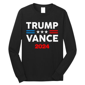 Trump Vance 2024 Retro Stripe Trump Jd Vance Long Sleeve Shirt