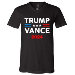 Trump Vance 2024 Retro Stripe Trump Jd Vance V-Neck T-Shirt