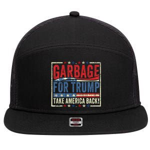 Trump Vance 2024 Proud To Be Garbage Presidential Election 7 Panel Mesh Trucker Snapback Hat