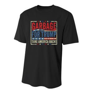 Trump Vance 2024 Proud To Be Garbage Presidential Election Youth Performance Sprint T-Shirt