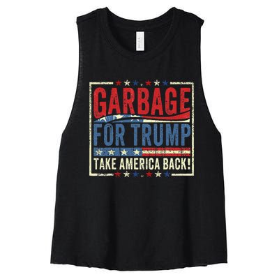 Trump Vance 2024 Proud To Be Garbage Presidential Election Women's Racerback Cropped Tank