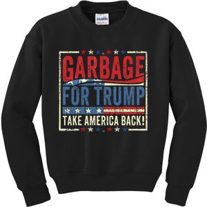 Trump Vance 2024 Proud To Be Garbage Presidential Election Kids Sweatshirt