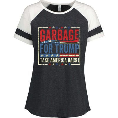 Trump Vance 2024 Proud To Be Garbage Presidential Election Enza Ladies Jersey Colorblock Tee