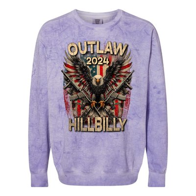 Trump Vance 2024 Outlaw Hillbilly Usa Flag Vintage Elections Colorblast Crewneck Sweatshirt