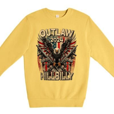 Trump Vance 2024 Outlaw Hillbilly Usa Flag Vintage Elections Premium Crewneck Sweatshirt